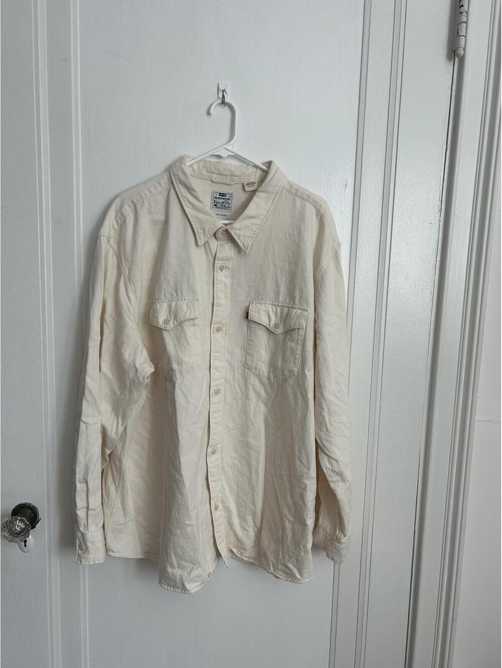 Levi's Relaxed Western Shirt in Cream XXL